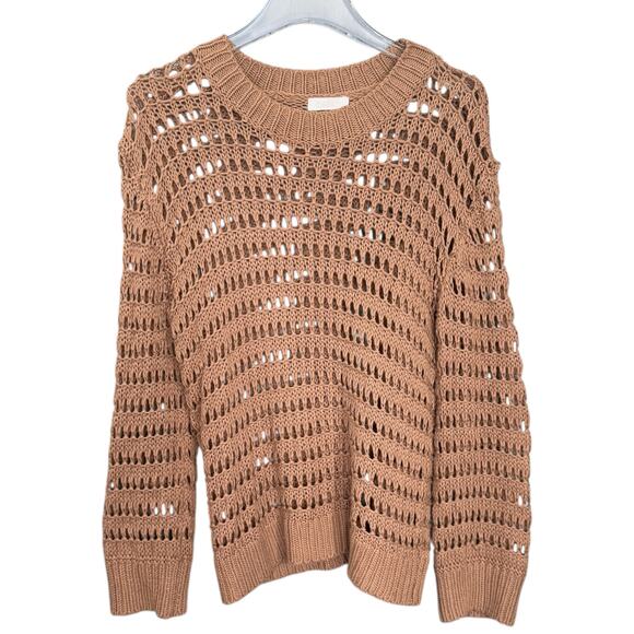 Sablyn Size L Mariella Open Knit Pullover Sweater Beach Coastal Cashmere Summer - Picture 3 of 9